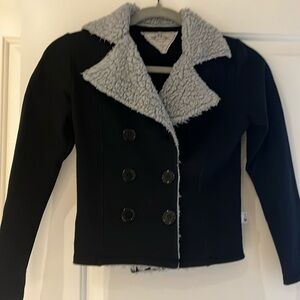 Girls lapel fleece lined jacket